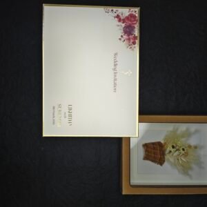 Royal Burgundy Floral Box Wedding Invitation with Gold Foil & Rigid Presentation Case