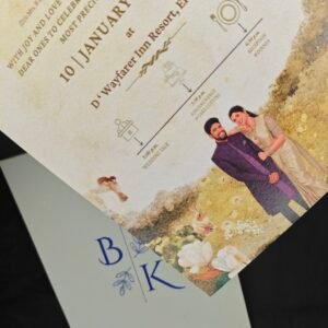 Vintage Garden Christian Wedding Invitation – Custom Couple Monogram Invite