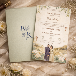 Vintage Garden Christian Wedding Invitation – Custom Couple Monogram Invite