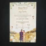 Vintage Garden Christian Wedding Invitation – Custom Couple Monogram Invite