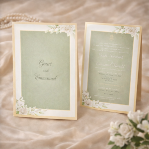 Sage Green Floral Wedding Invitation with Minimal Botanical Design – Nature Elegance Edition