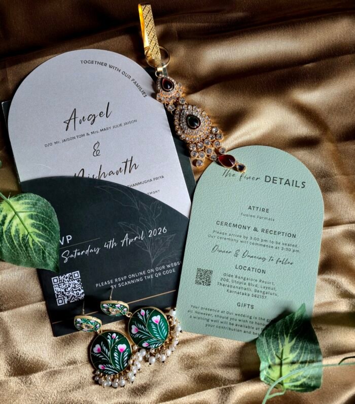 Arch-Shaped Minimal Wedding Invitation Set | Modern Multi-Card Wedding Invitation