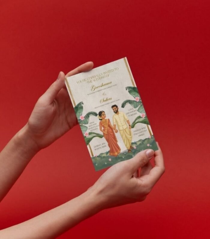 Custom Illustrated South Indian Wedding Invite