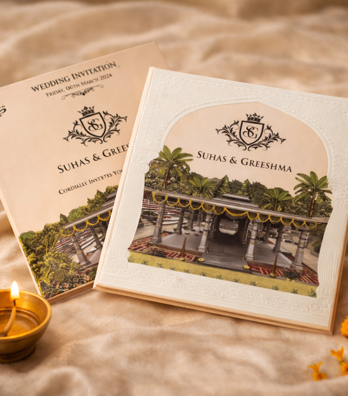 Heritage Peacock Garden Traditional Wedding Invitation Card Set
