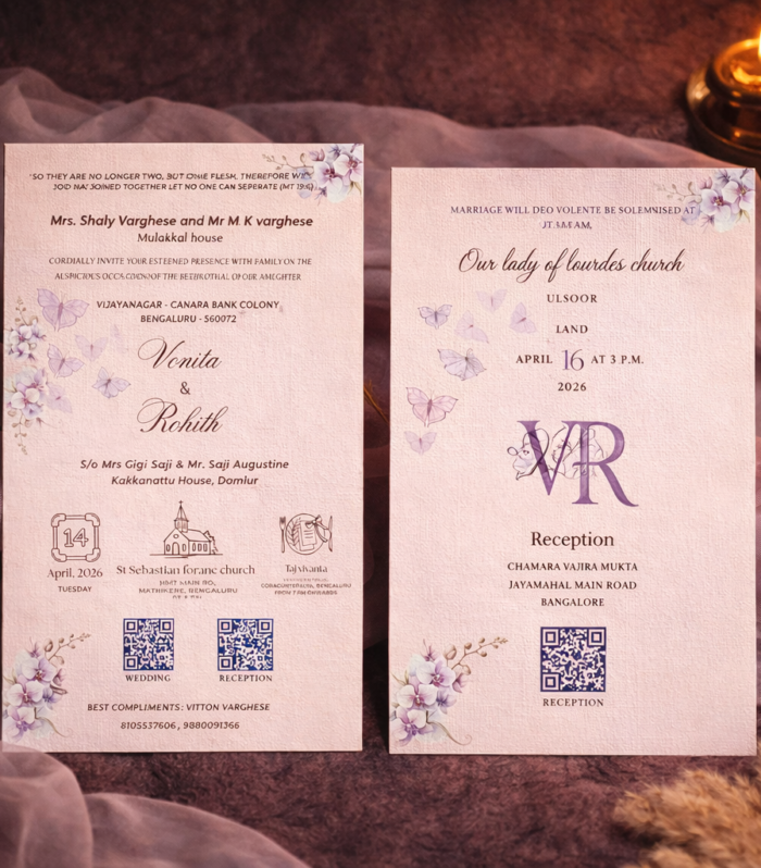 Butterfly Pastel Christian Wedding Invitation with Frosted Vellum Wrap