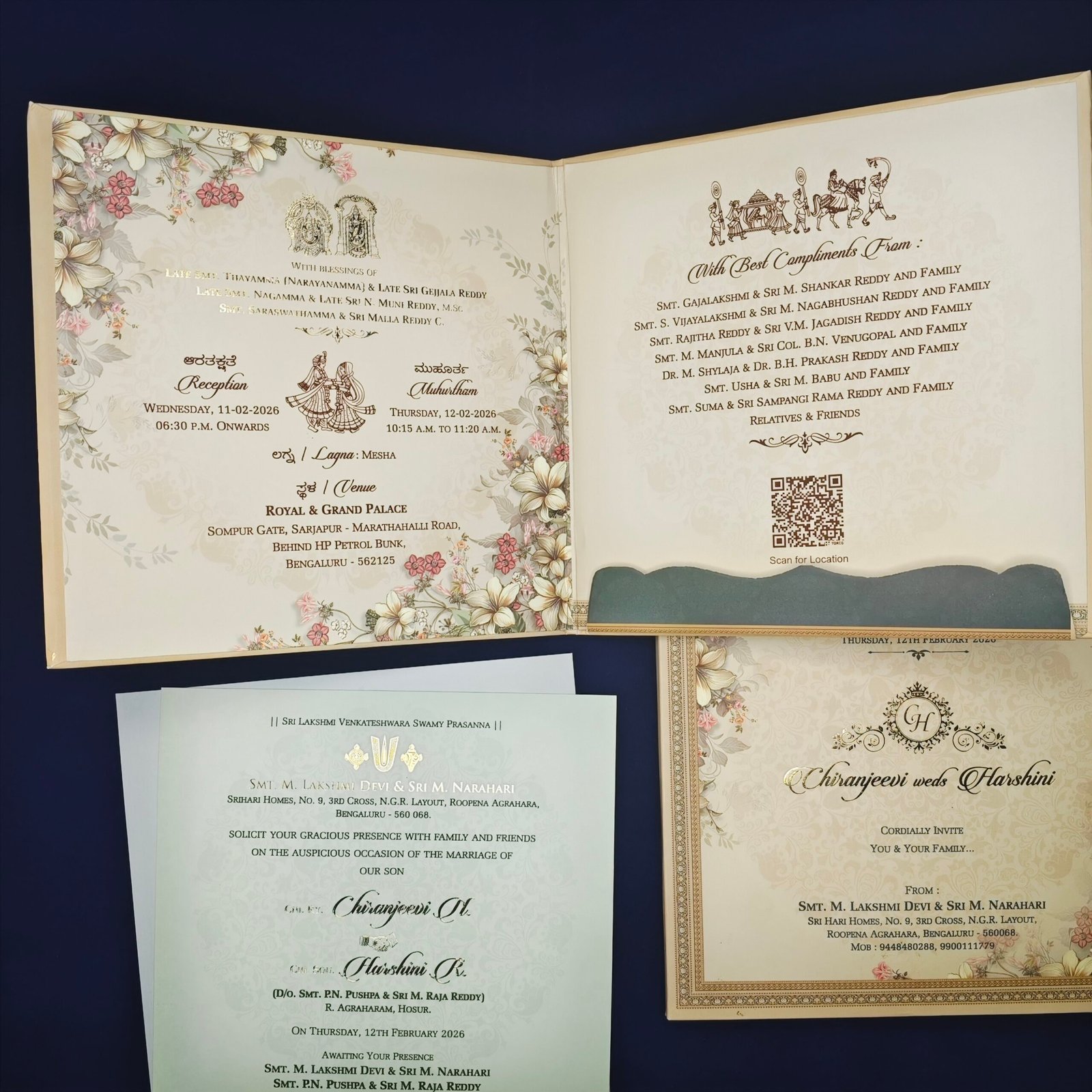 Divine Ganesh Vintage Floral Wedding Invitation Box with Premium Rigid Case β Heritage Blessings Edition - Image 5