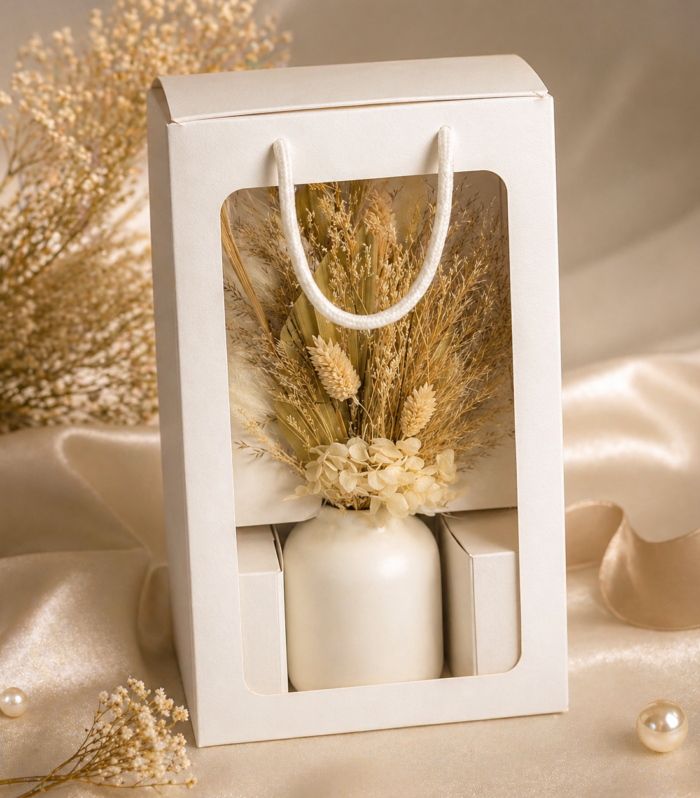 Ivory Luxe Floral Vase Gift Box