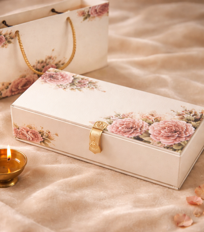 Luxury Pastel Floral Premium Wedding Invitation Box Set