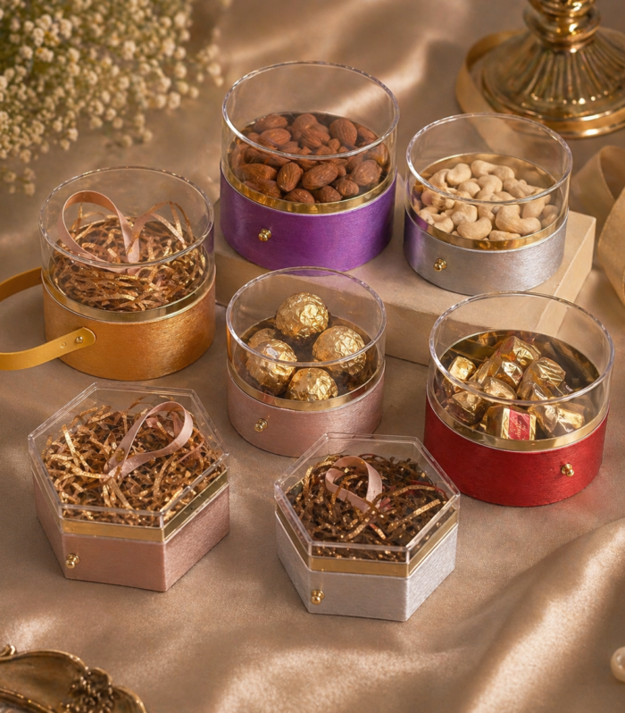 Luxury Transparent Gifting Box Return Set (Round & Hex)