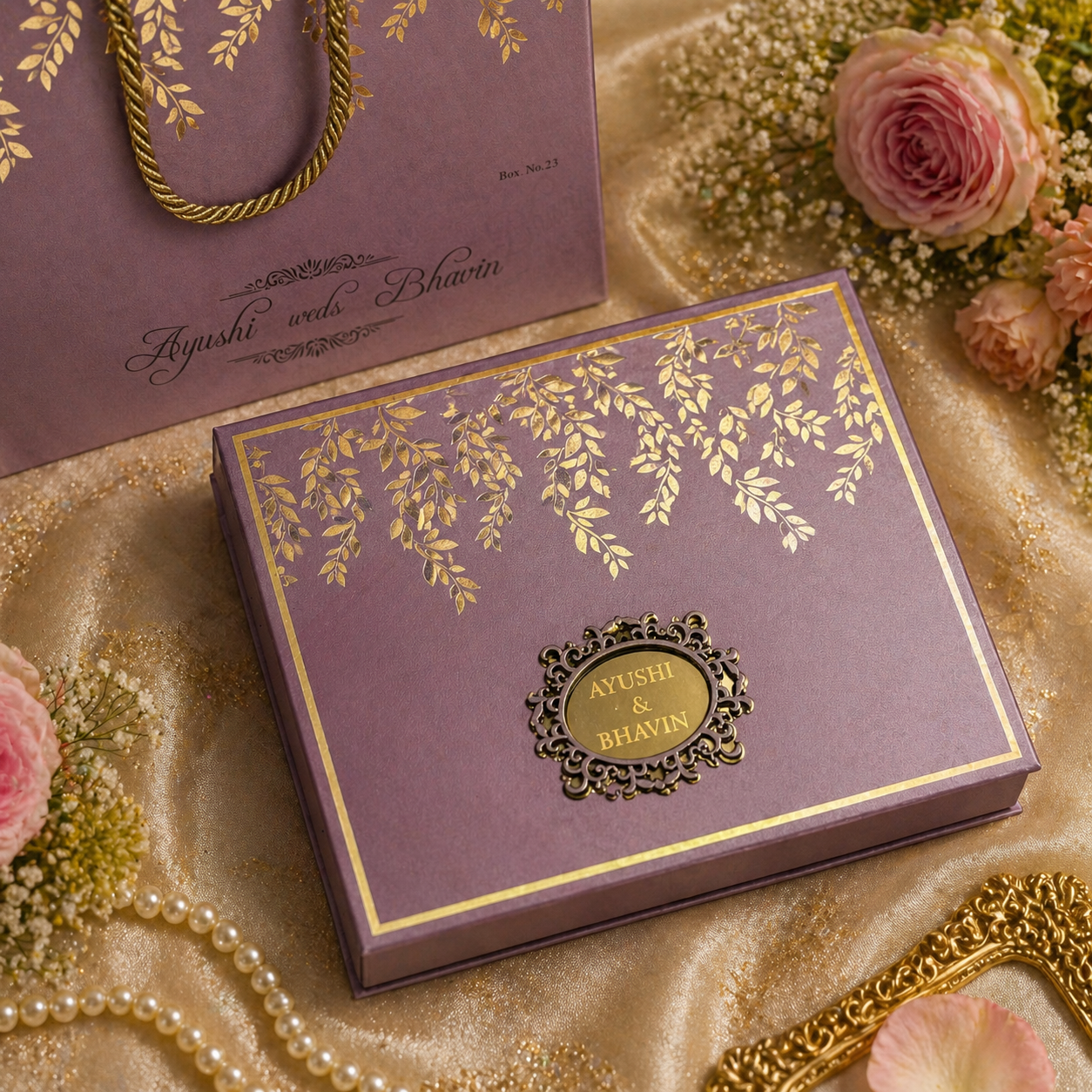 Modern Invitation Box Set with Multi Inserts & Carry Bag – Pastel Pink Premium Series - Image 2
