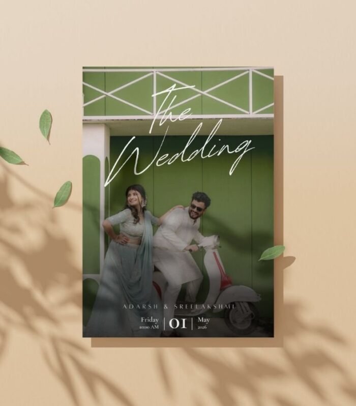 Modern Photo Wedding & Reception Invitation