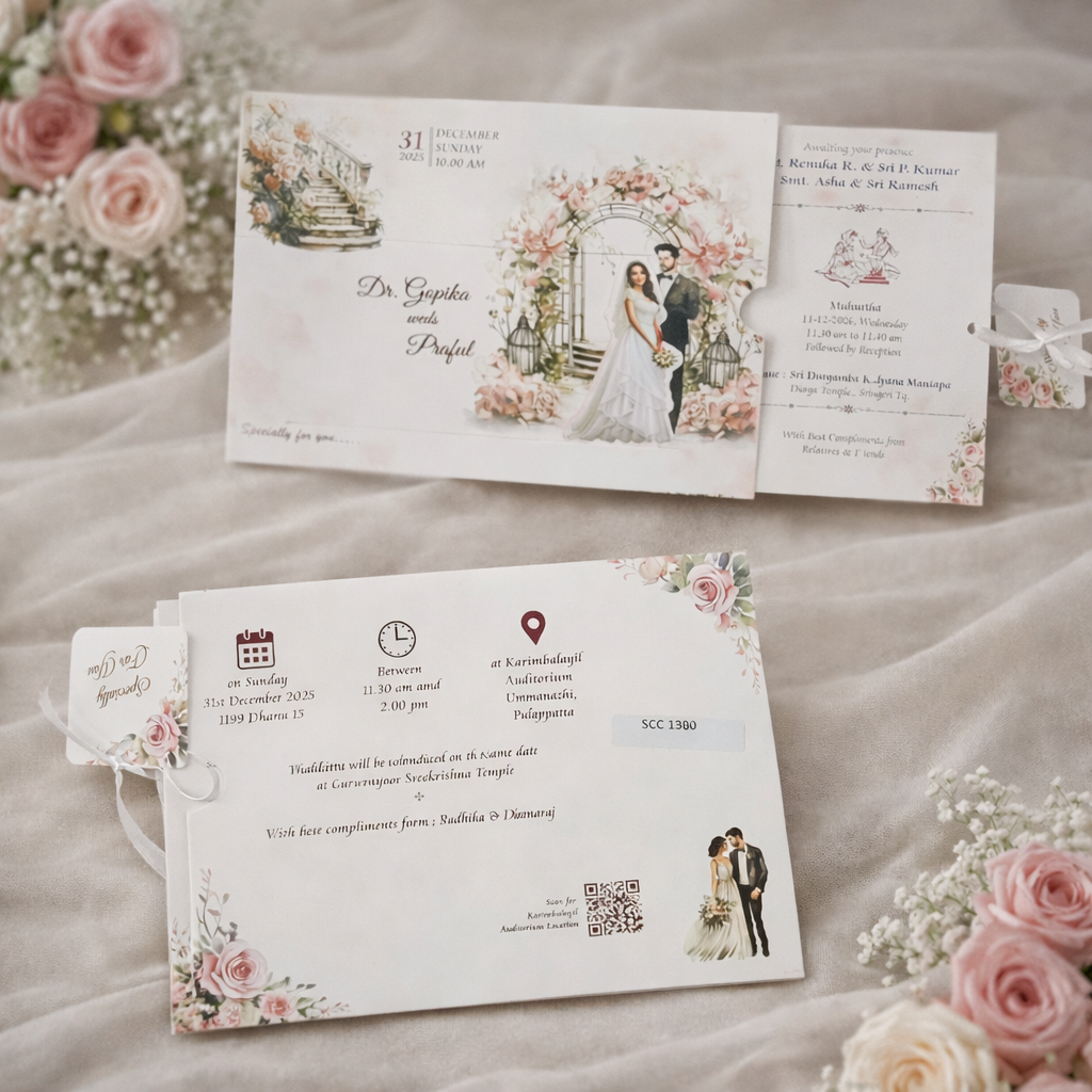 Personalized Elegant Floral Arch Wedding Invitation - Image 2