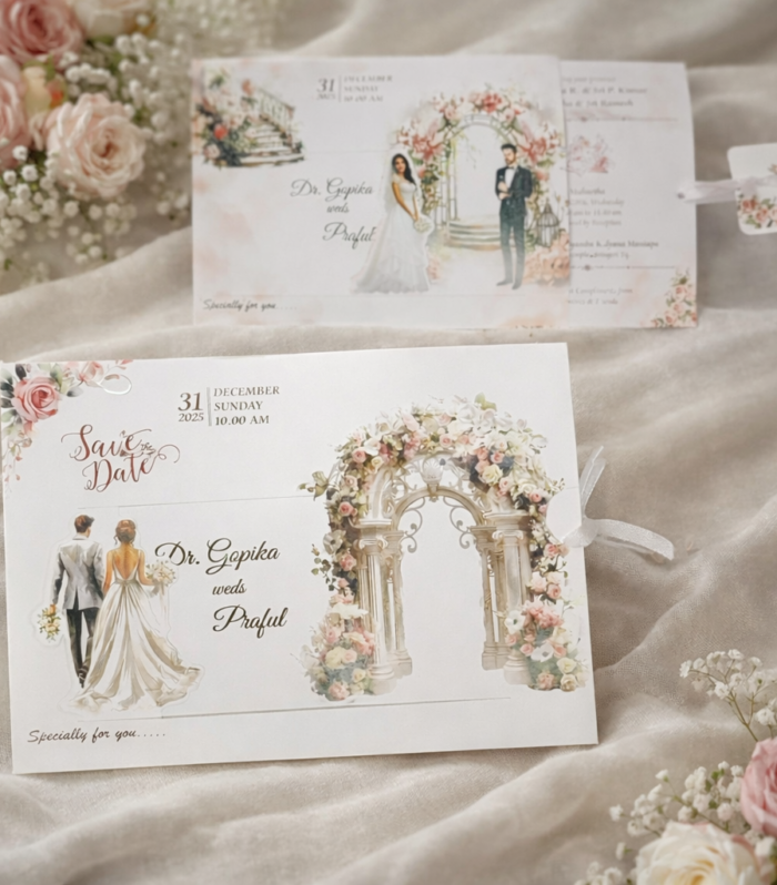 Personalized Elegant Floral Arch Wedding Invitation