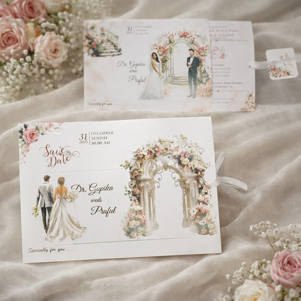 Personalized Elegant Floral Arch Wedding Invitation