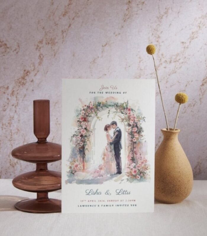 Romantic Floral Arch Wedding Invitation