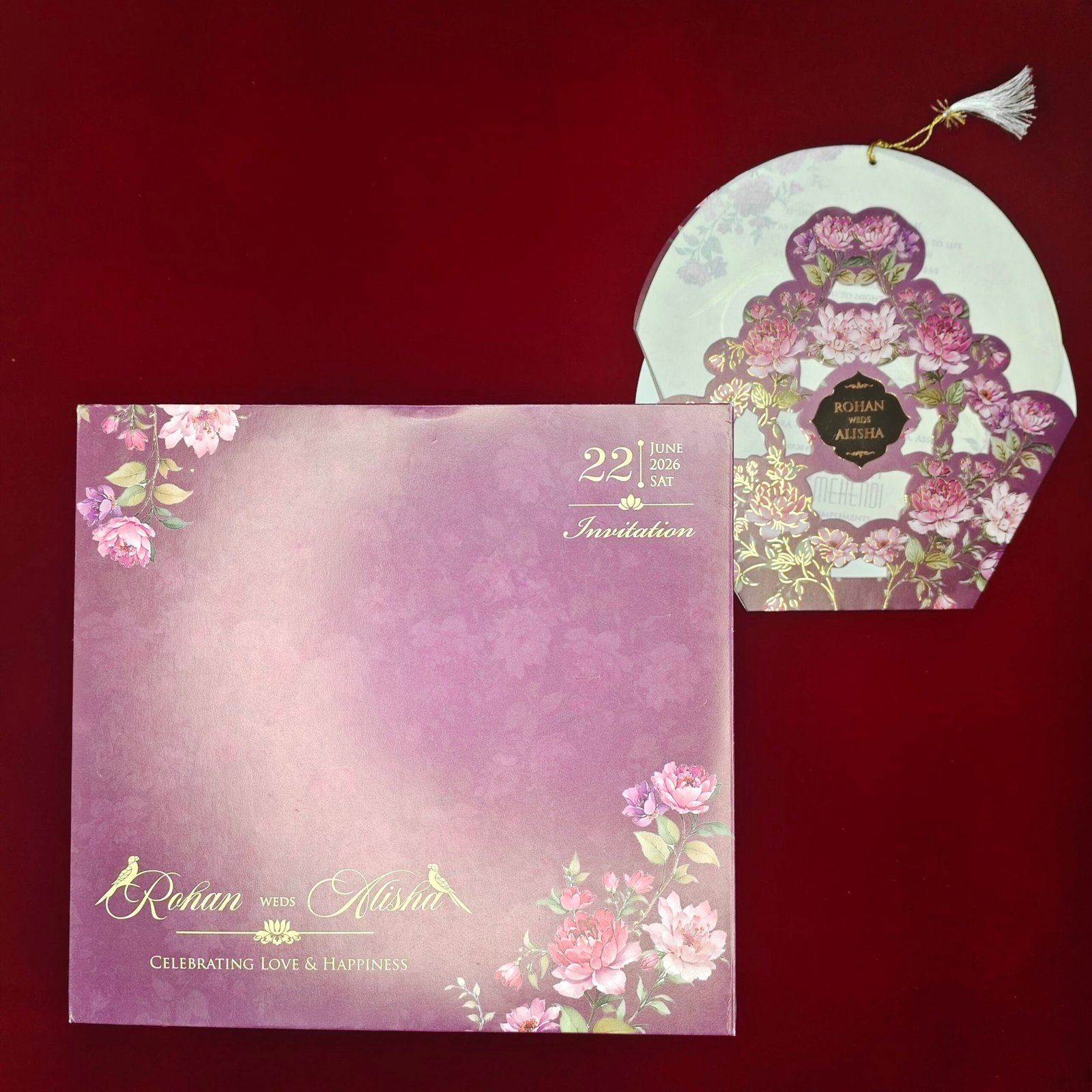 Romantic Pastel Floral Vellum Wedding Invitation - Image 4