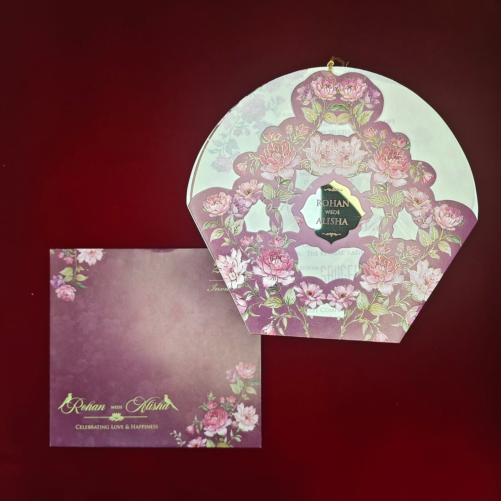 Romantic Pastel Floral Vellum Wedding Invitation - Image 5