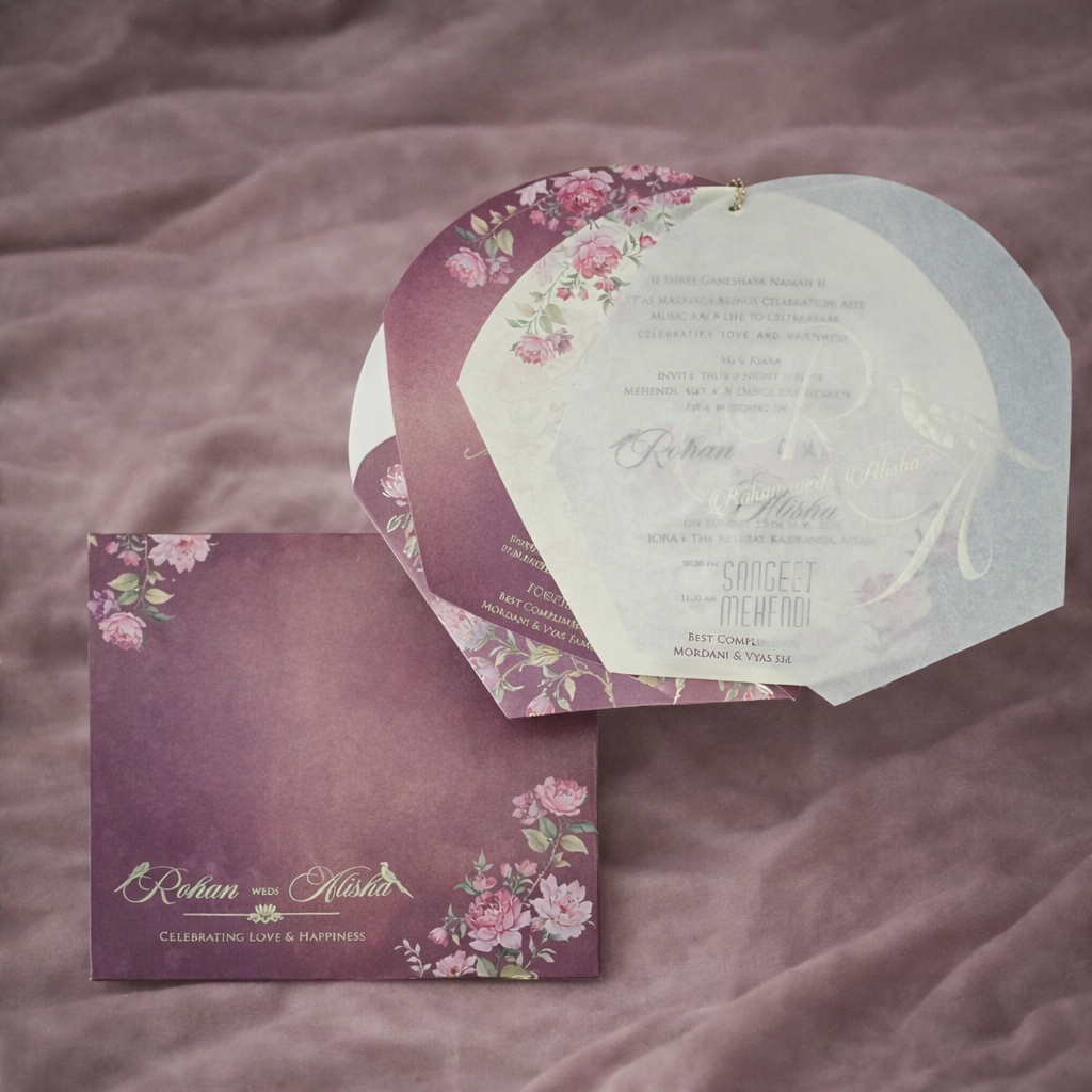 Romantic Pastel Floral Vellum Wedding Invitation - Image 2