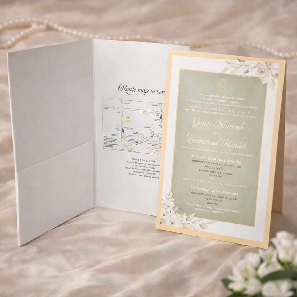 Sage Green Floral Wedding Invitation with Minimal Botanical Design – Nature Elegance Edition - Image 2
