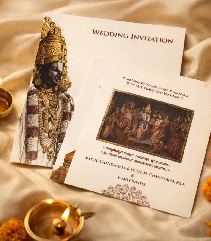 Sri Venkateswara Traditional Wedding Invitation Card