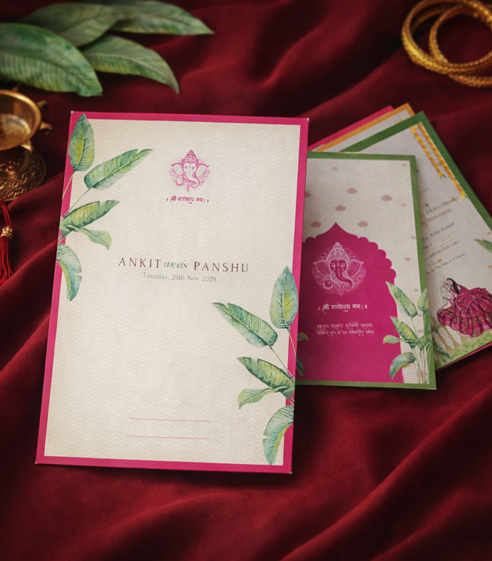 Traditional Colorful Floral Wedding Invitation Set